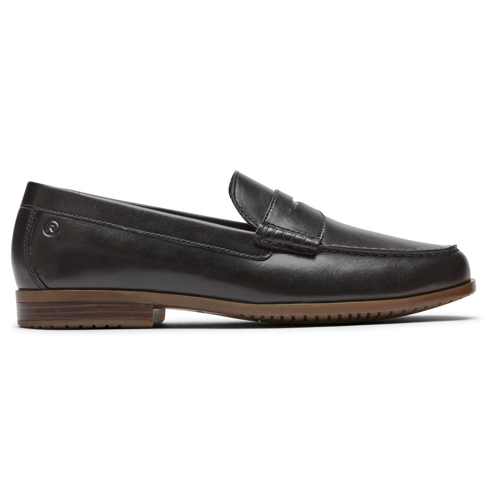 Rockport Loafers For Mens Black - Curtys Penny - MA3715286